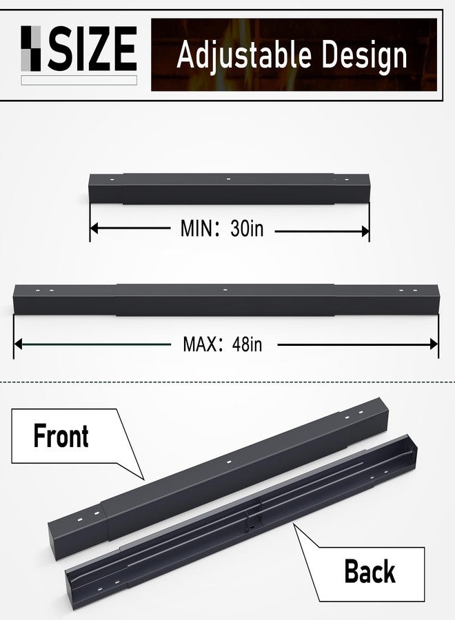 Flehomo Adjustable Fireplace Rod Kit for Fireplace Spark Screen, Rod and Valance Kit Install to Leveling The Fireplace Mesh Screen Curtain - Image 2